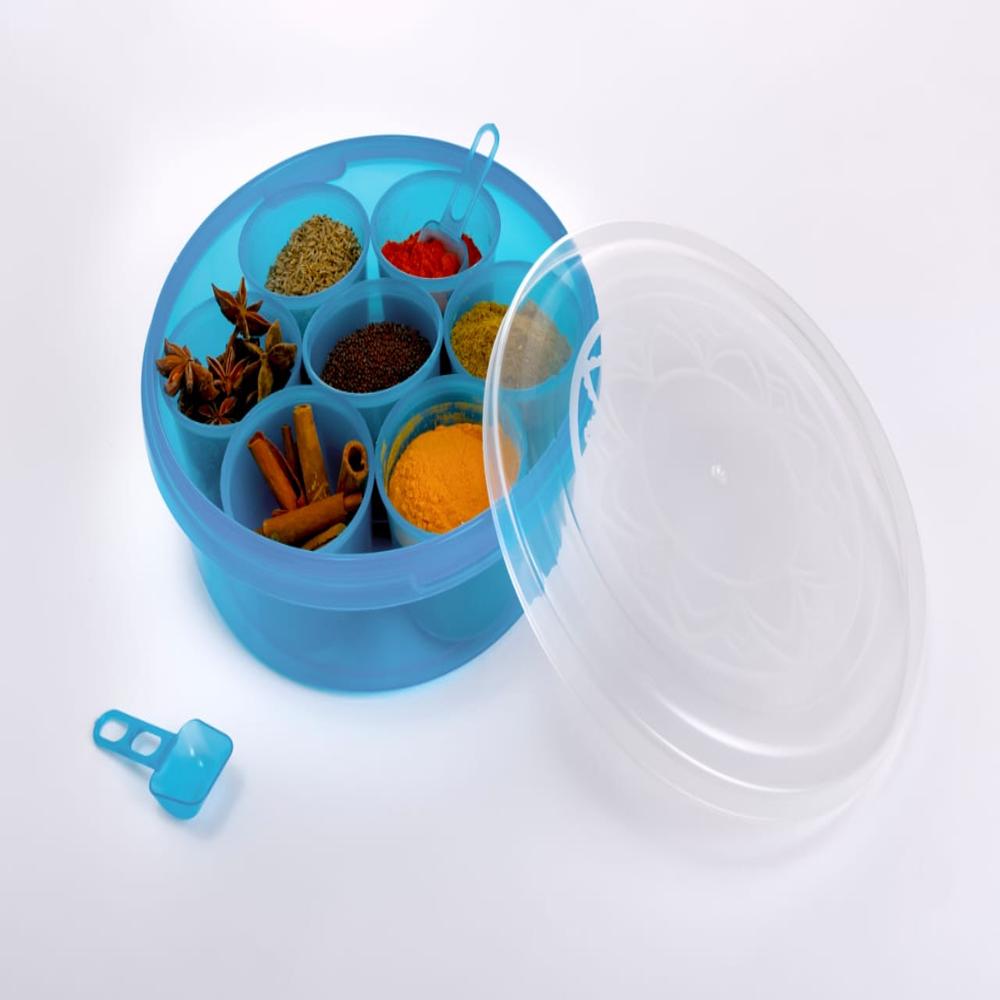Multipurpose Container Masala Box Spice Box Round - Color: Multicolor
