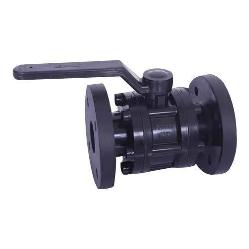 Plastic Flanged Ball Valve - Color: Black