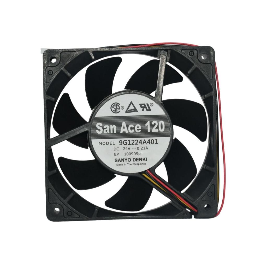 SANACE 9G1224A401 24V DC 0.21A 12025mm Ball Bearing Plastic Blade Industrial Inverter Cooling Fan