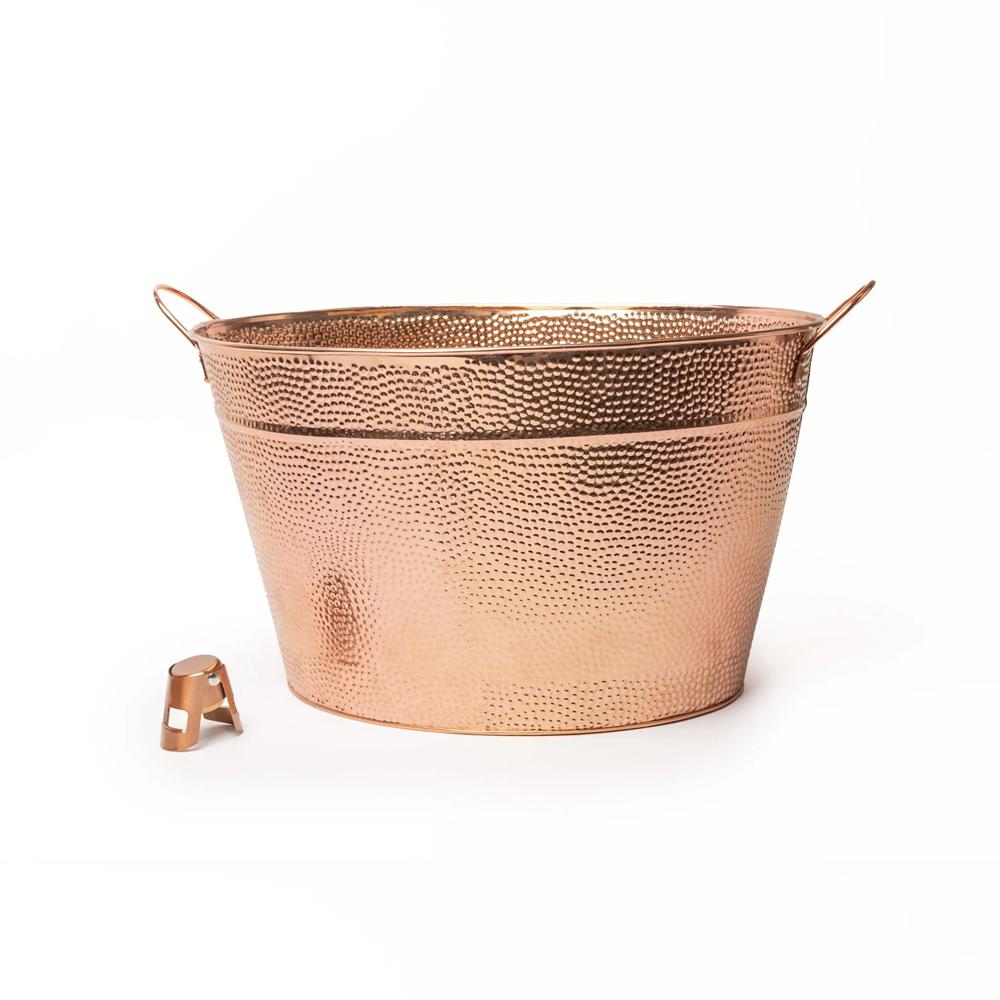 Ice Bar Copper Bucket Metal Hammered For Champagne
