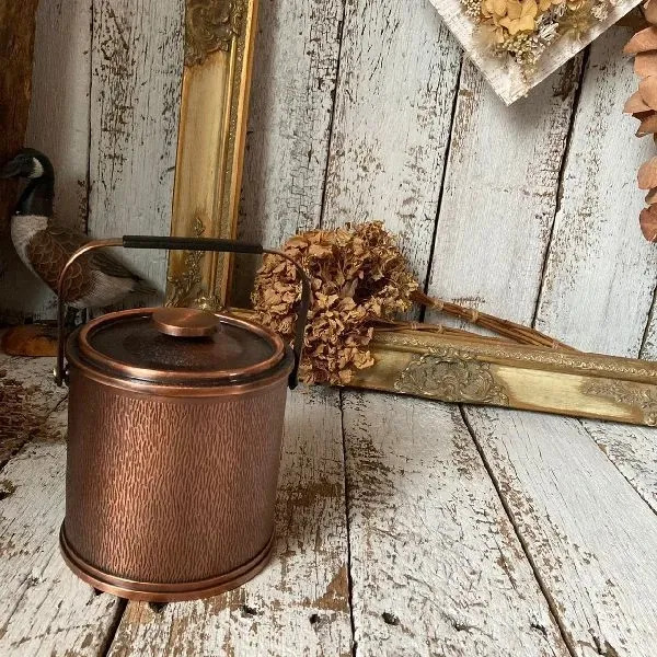 Ice Bar Copper Bucket Metal Hammered For Champagne