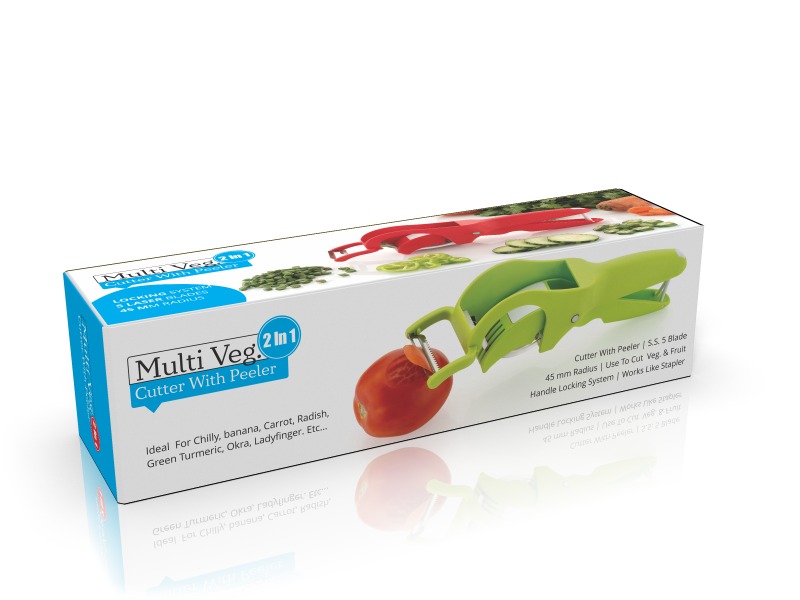 2 In 1 Multi Vegetable Cutter With Peeler - Height: 6 Centimeter (Cm)