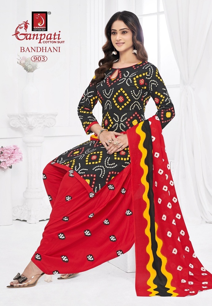 Ganpati Bandhani Vol-9 Dress Material