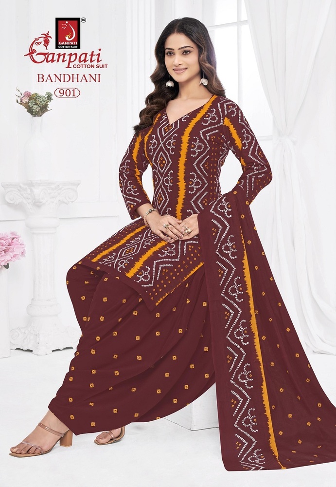 Ganpati Bandhani Vol-9 Dress Material