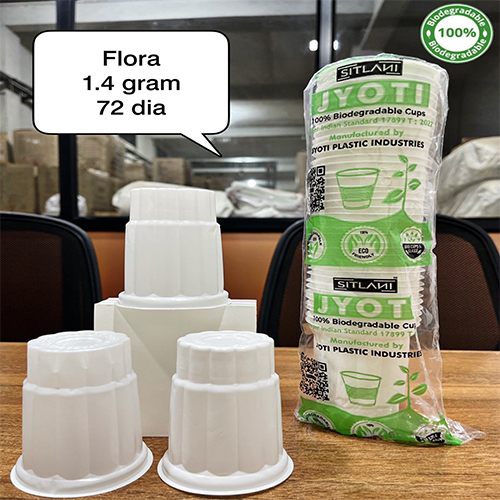 1.4 Gm 72 Dia Flora Biodegradable Cups - Color: Different Available