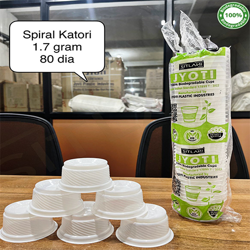 1.7 Gm 80 Dia Spiral Biodegradable Cups - Color: Different Available