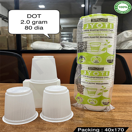 2 Gm 80 Dia Dot Biodegradable Cups - Color: Different Available
