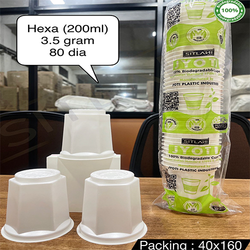 3.5 Gm 80 Dia Hexa Biodegradable Cups - Color: Different Available