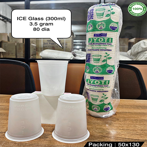 3.5 Gm 80 Dia Ice Glass Biodegradable Cups - Color: Different Available