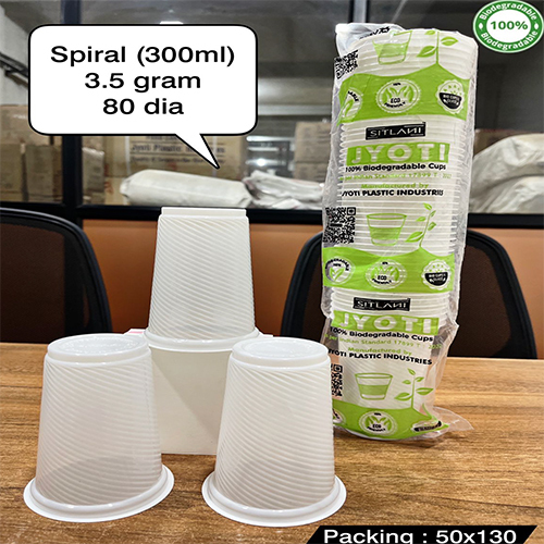 3.5 Gm 80 Dia Spiral Biodegradable Cups - Color: Different Available