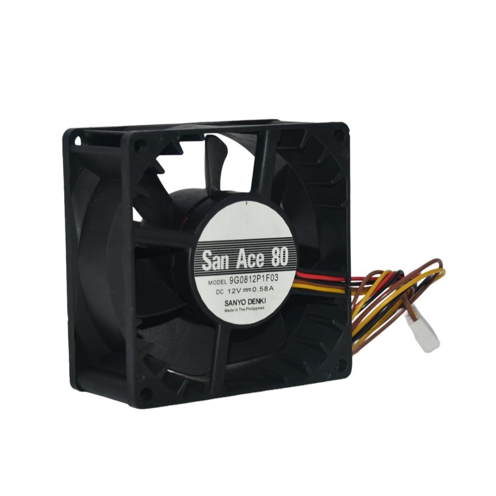 SANACE 9G0812P1F03 12V DC 0.58A 8025mm Industrial Inverter Fan Model with Ball Bearing Cooling Fan