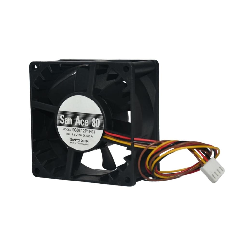 SANACE 9G0812P1F03 12V DC 0.58A 8025mm Industrial Inverter Fan Model with Ball Bearing Cooling Fan
