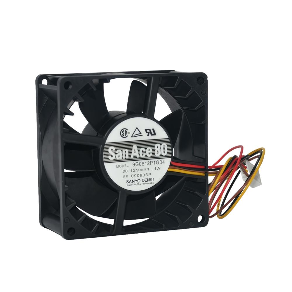 SANACE 9G0812P1G04 12V DC 1.1A 8025mm Silent Cooling 3000rpm Industrial Speed Plastic Blades Cooling Fan