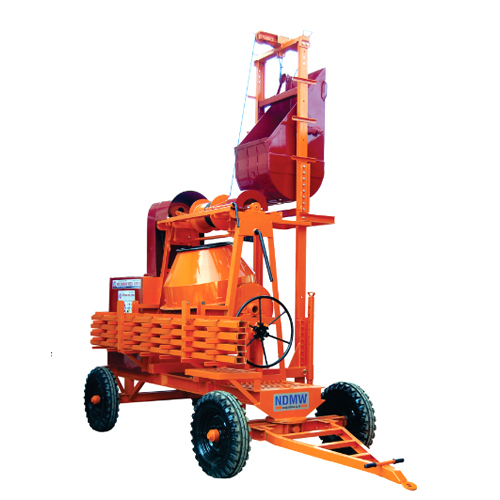 Concrete Mixer Machine With Lift - Color: Orange