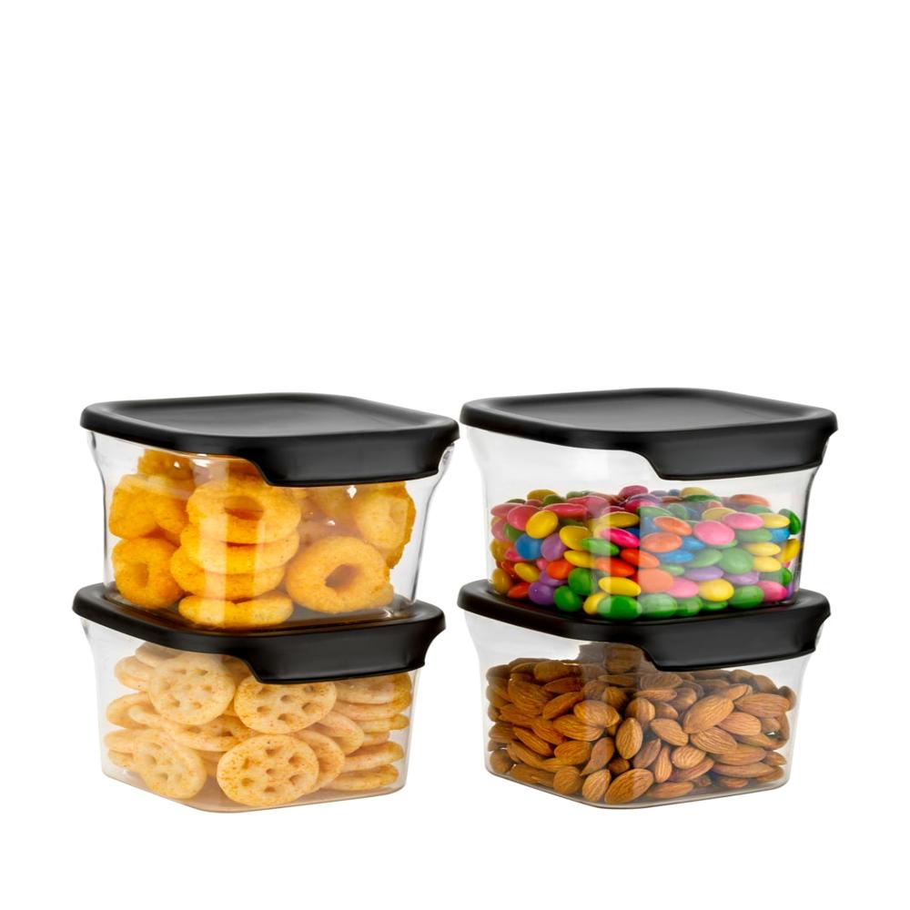 Kitchen Lid Lock Airtight Cereal Container 2 Pcs Set 700 Ml - Color: Multicolor