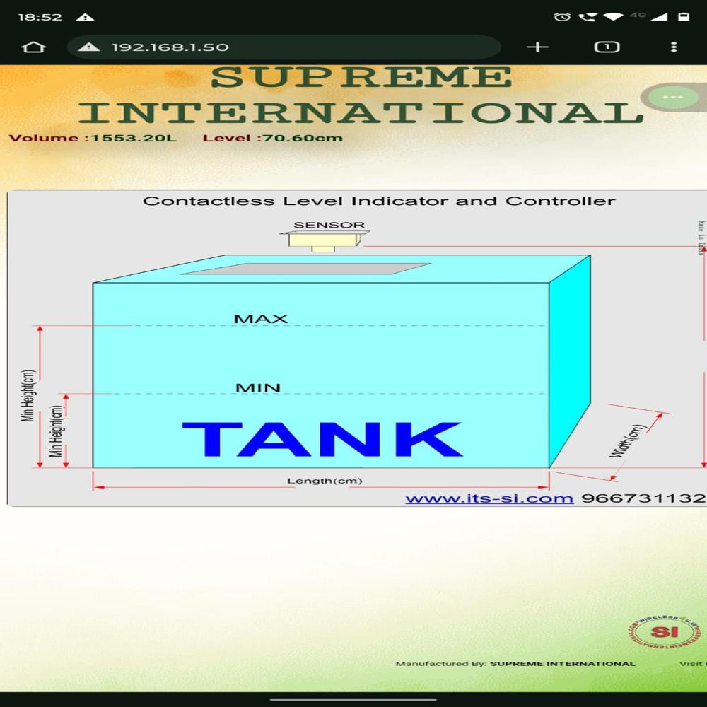 Contactless Level Indicator - Base Material: Mild Steel