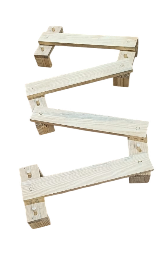 Zig Zag Balance Beam - Color: Brown