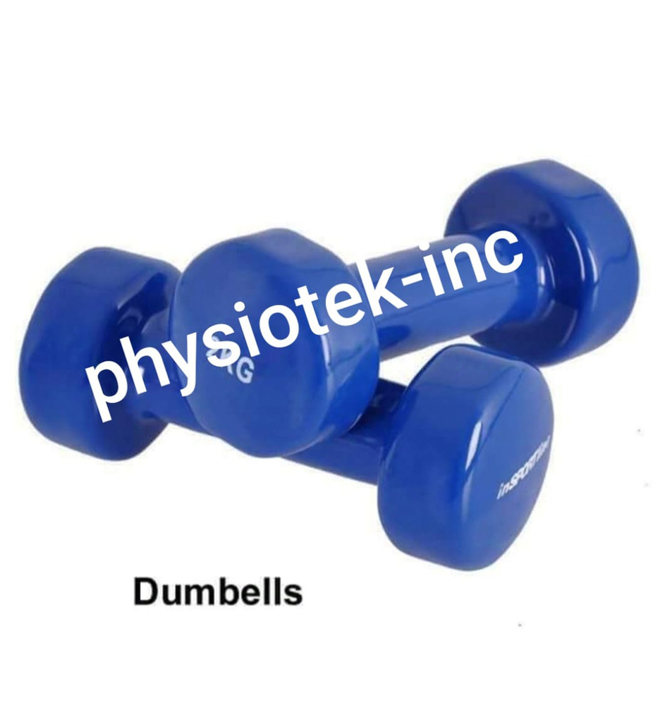 Blue Rubber Dumbell Set - Features: Durable