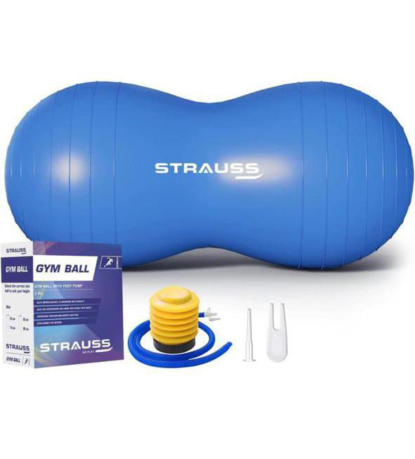 Rubber Peanut Shape Gym Ball - Color: Blue