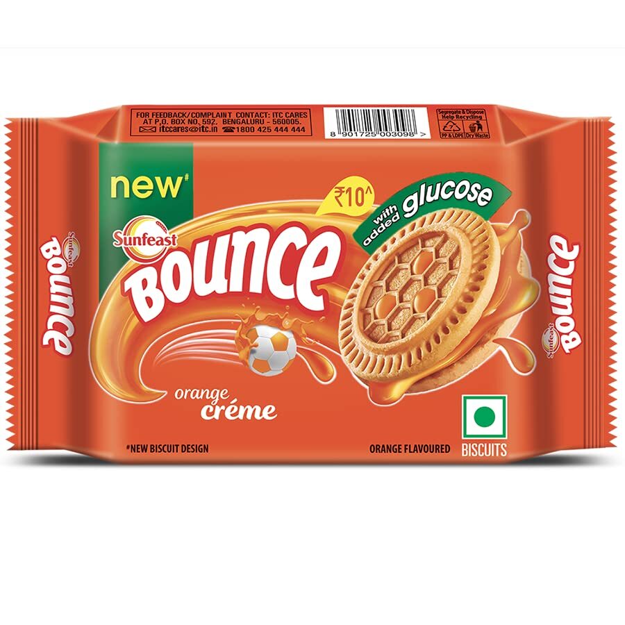 Sunfeast Bounce Cream Tangy Orange Biscuits - Feature: Low-Fat