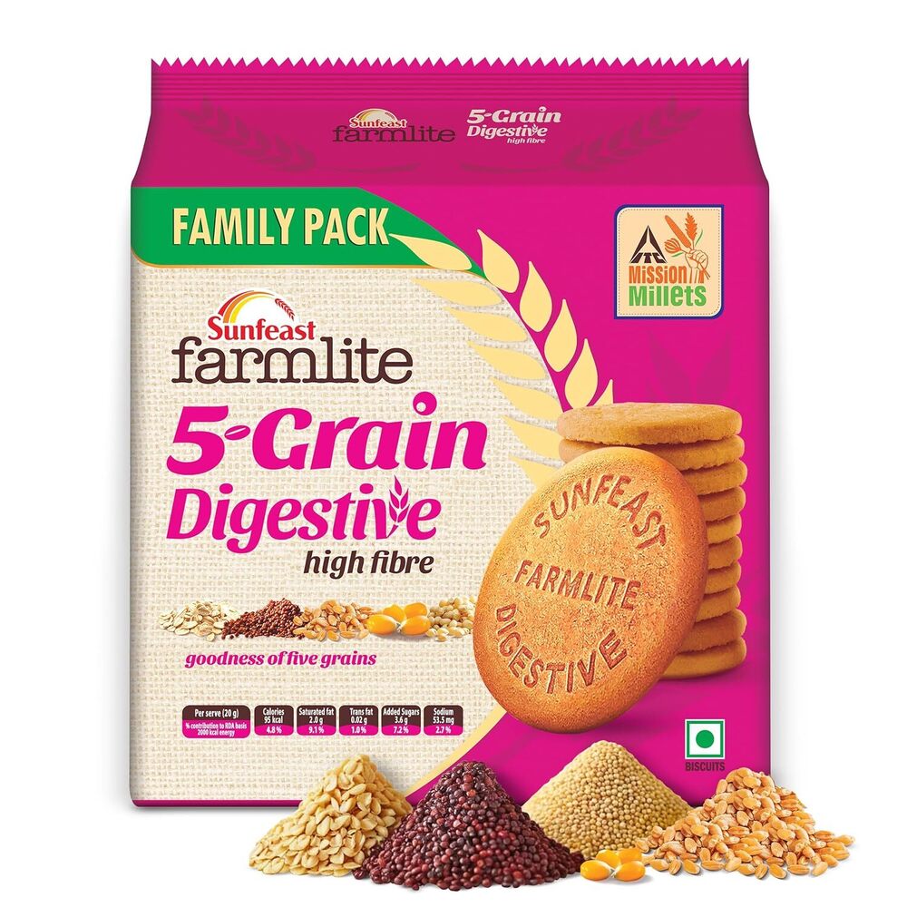 Sunfeast Farmlite 5 Seed Digestive Biscuits - Feature: Low-Fat