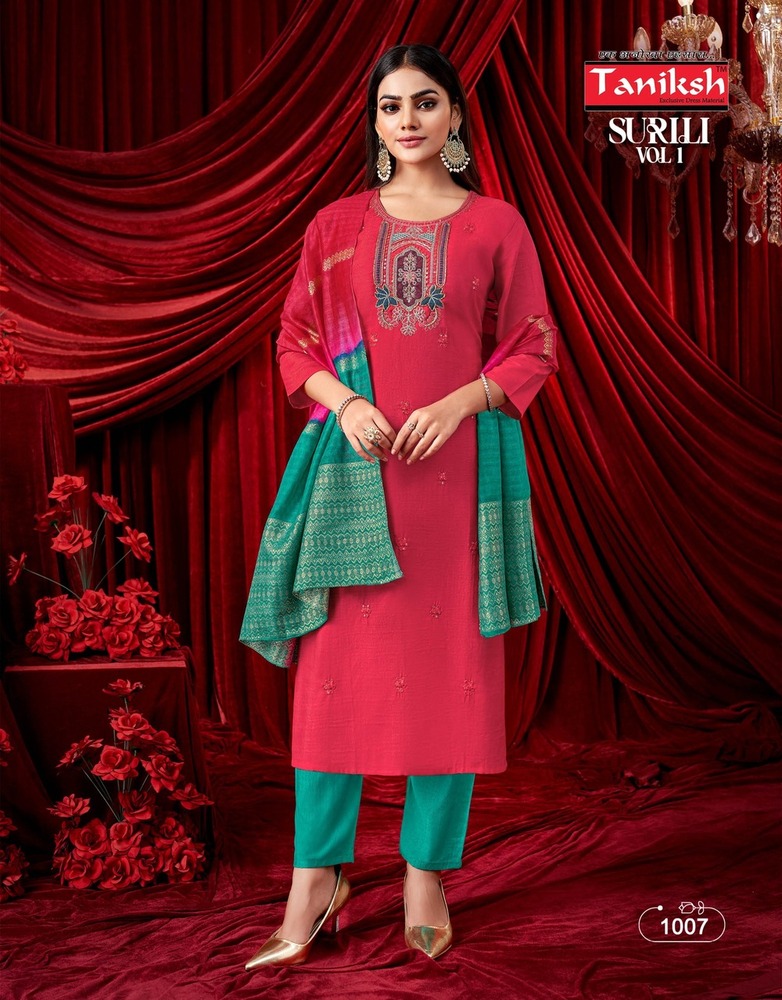 1007 Handloom Embellished Suit Set - Color: Different Available