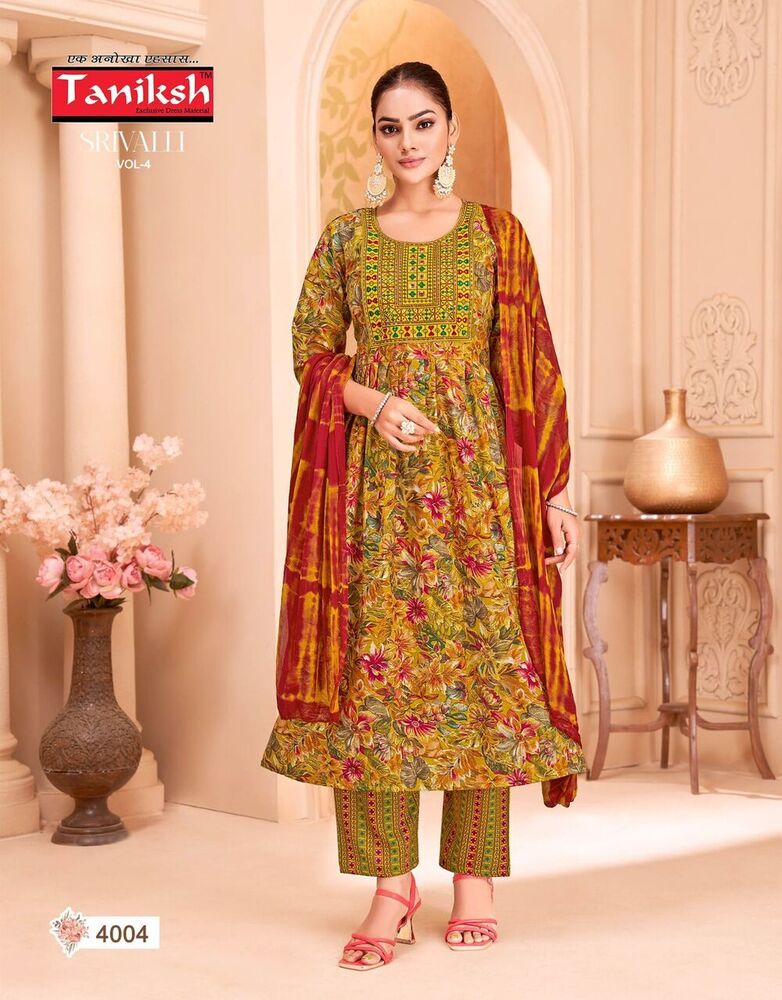 4004 Hand-Thread Salwar Suit Set - Color: Different Available