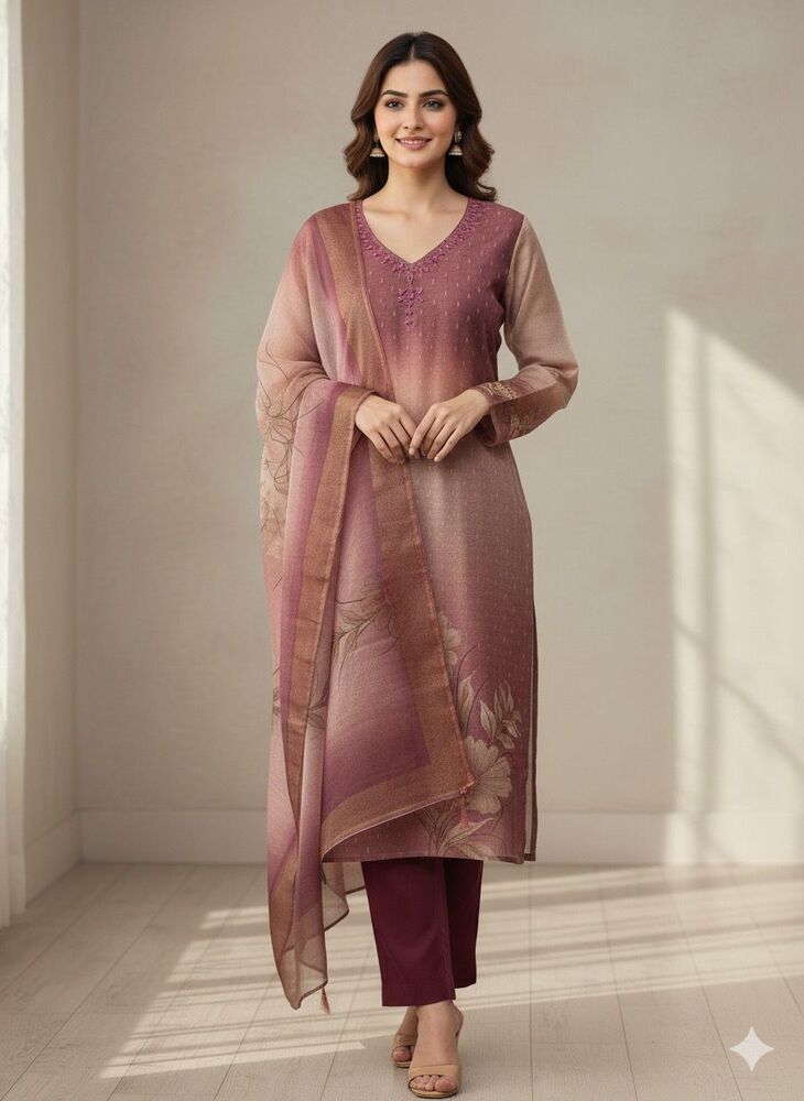 Fine Threadwork Suit Set - Color: Different Available