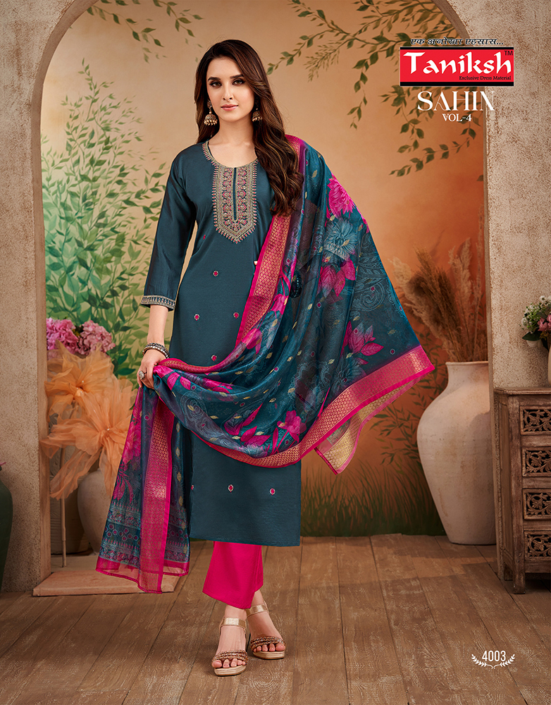 4003 Designer Kurti Pant Set - Color: Different Available