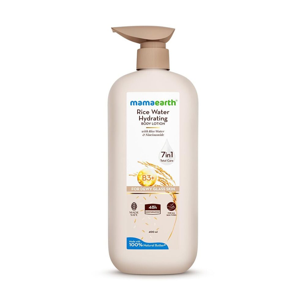 Mama Earth Rice Water Hydrating Body Lotion - Attributes: Smudge Proof