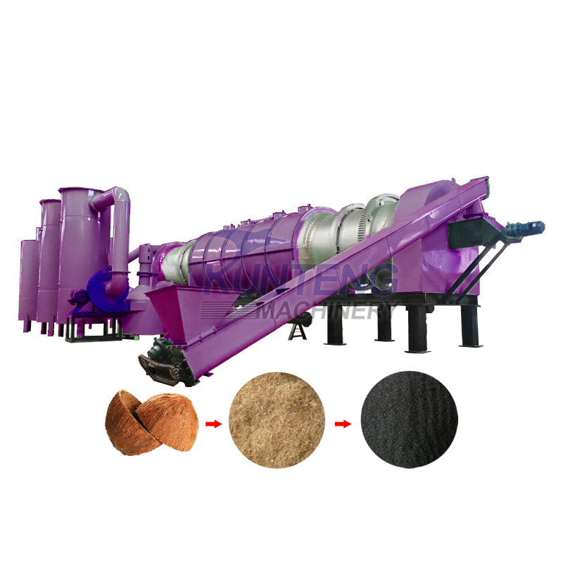 Coconut Shell Carbonization Furnace Fully Automatic Continuous Carbonization Equipment Biomass Carbonization Furnace Charcoal Making Equipment - Dimension (L*W*H): 800*800*10000 Millimeter (Mm)