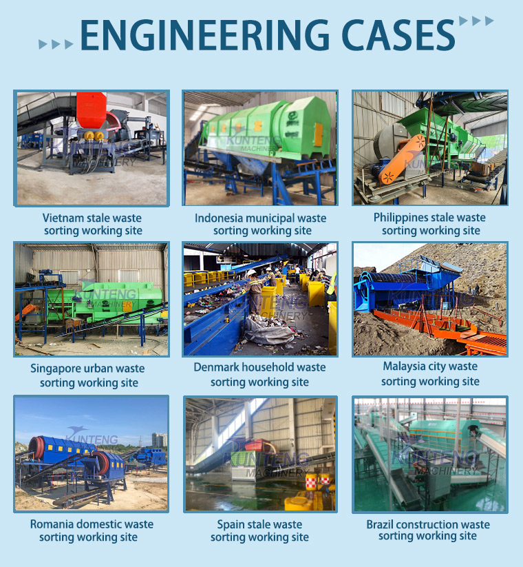 Household waste processing sorting equipment urban solid waste classification processing machinery drum screening garbage equipment