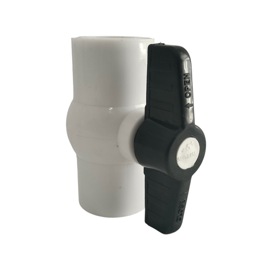 White Pp Ball Valve - Finish: Polished