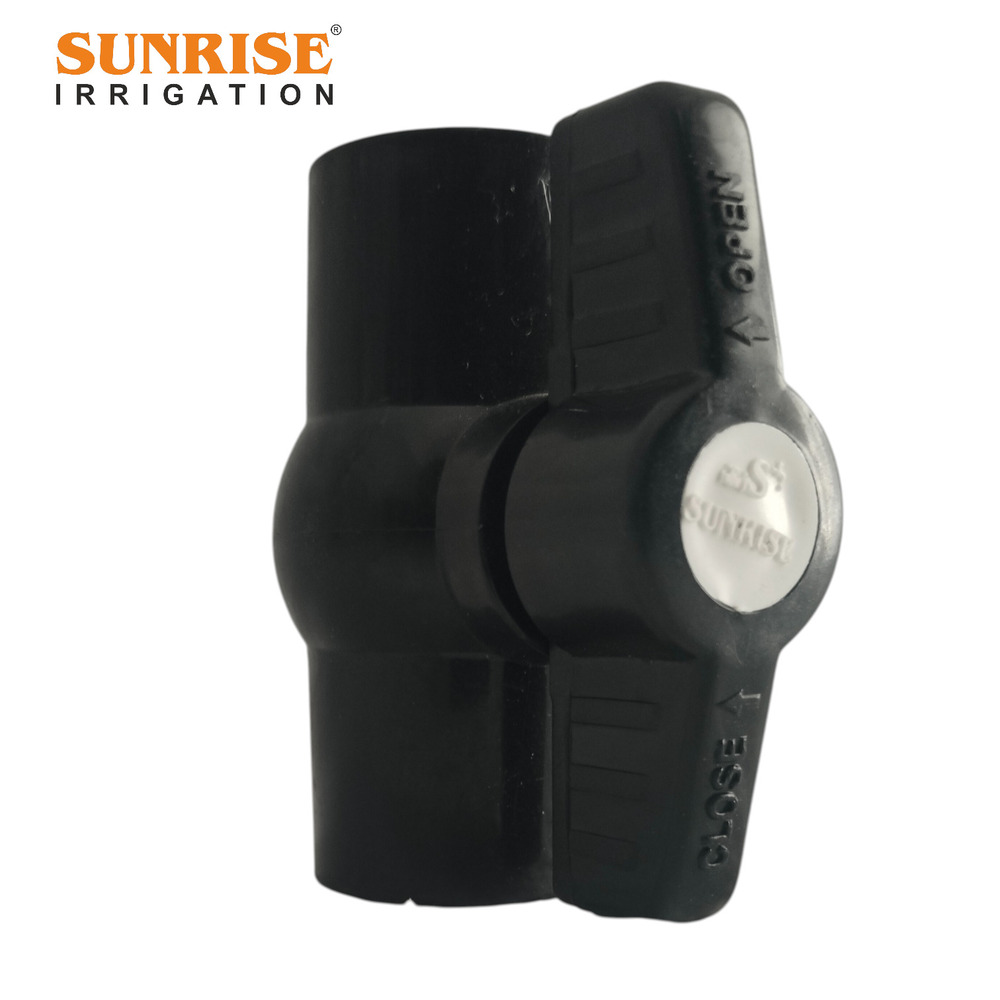 Black Short Handle Ball Valve - Finish: Smooth