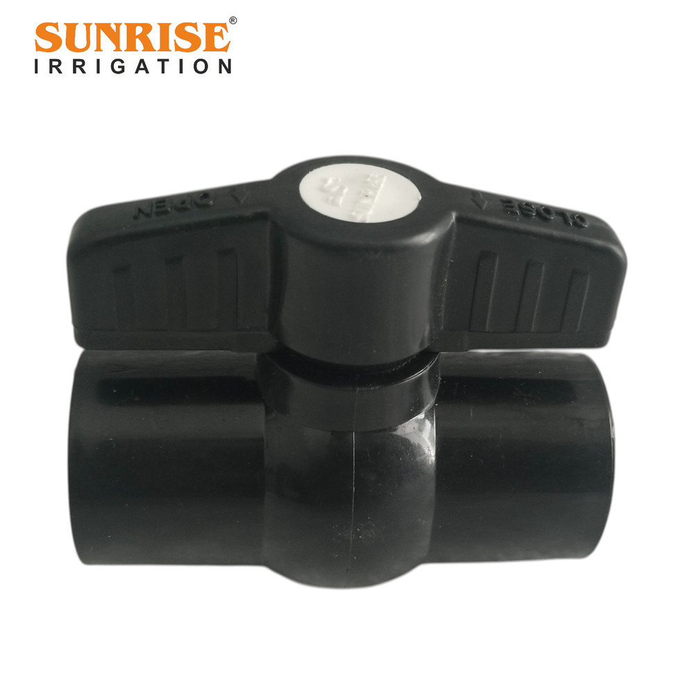 Black Short Handle Ball Valve - Finish: Smooth