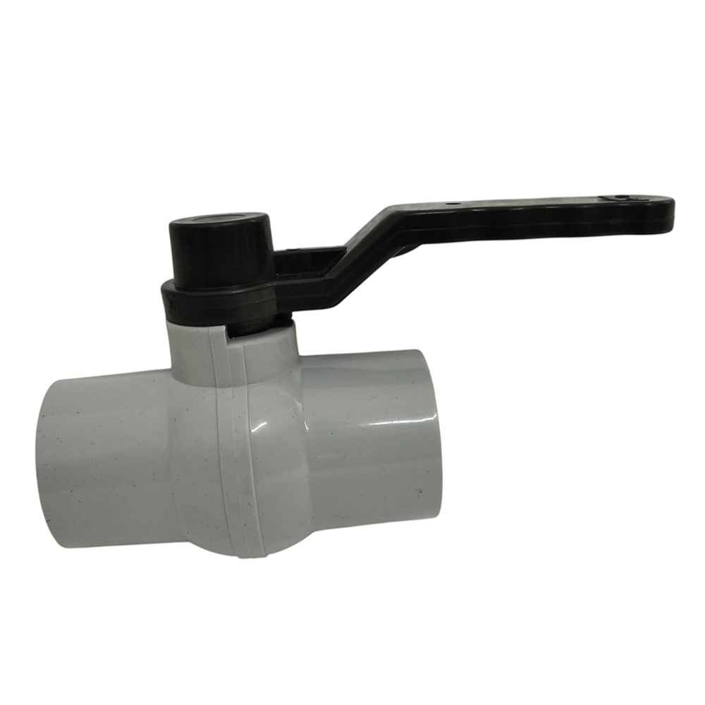 Pp Solid Long Handle Ball Valve - Color: White
