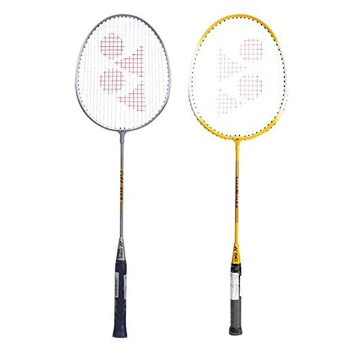 Yonex Gr 303 Combo Aluminum Badminton Racquet Set Of 2 (Grey, Yellow) - Color: Grey