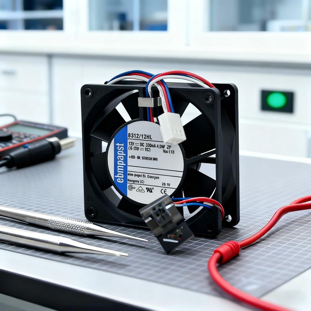 EBM PAPST 8312/12HL 12V 4.0W 8025 3-Wire Electric Inverter Industrial Fan Plastic Blade Ball Bearing Cooling Fan