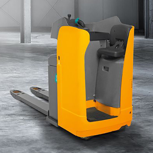 Electric Stand-on And Sideways Seated Stacker - Color: Yellow