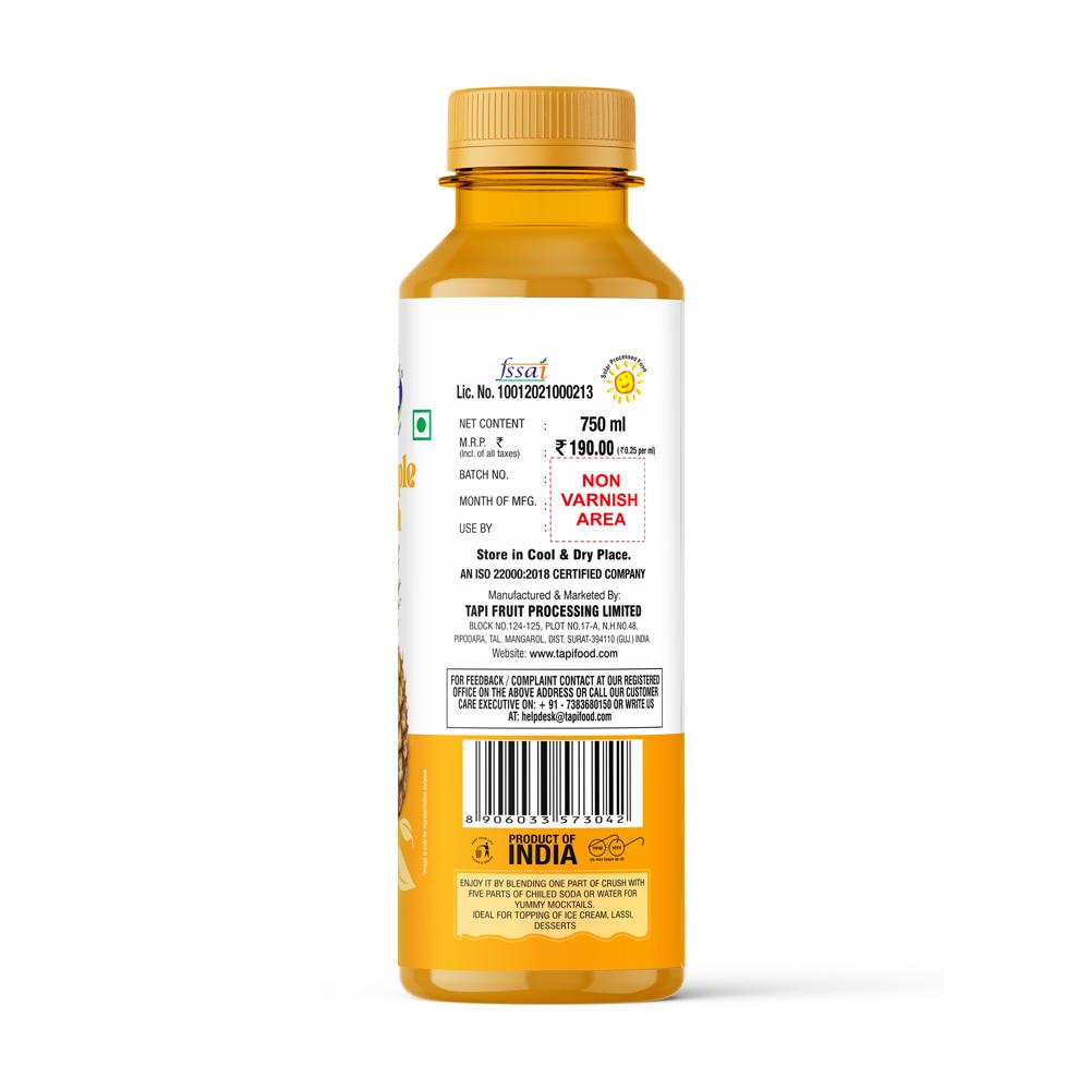 Pineapple Crush 750 Ml - Ingredients: Sugar