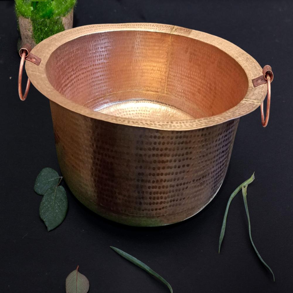 Metal Copper Bucket Shinny Polished For Bar Coffee Restro