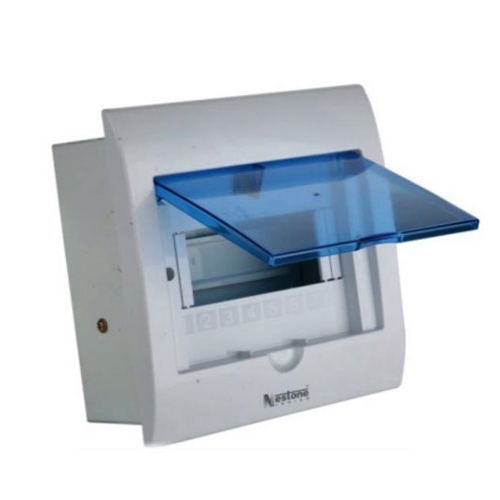 Metal Base Mcb Box With Push Button - Color: White