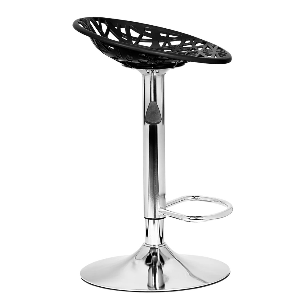 Da Urban Spiderweb Height Adjustable Bar Stool - Color: Black & Sliver