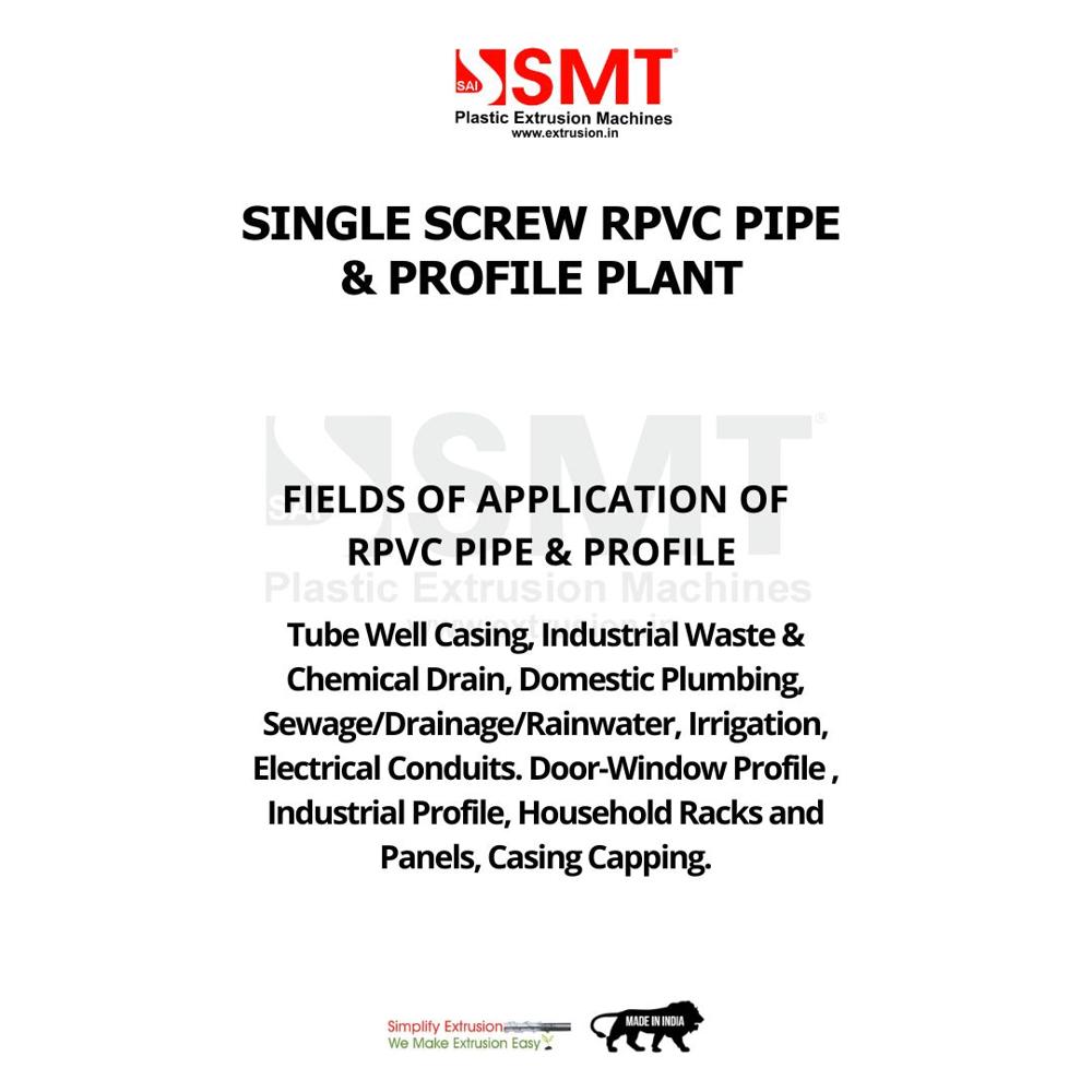 Single Screw RPVC Pipe & Profile Plants