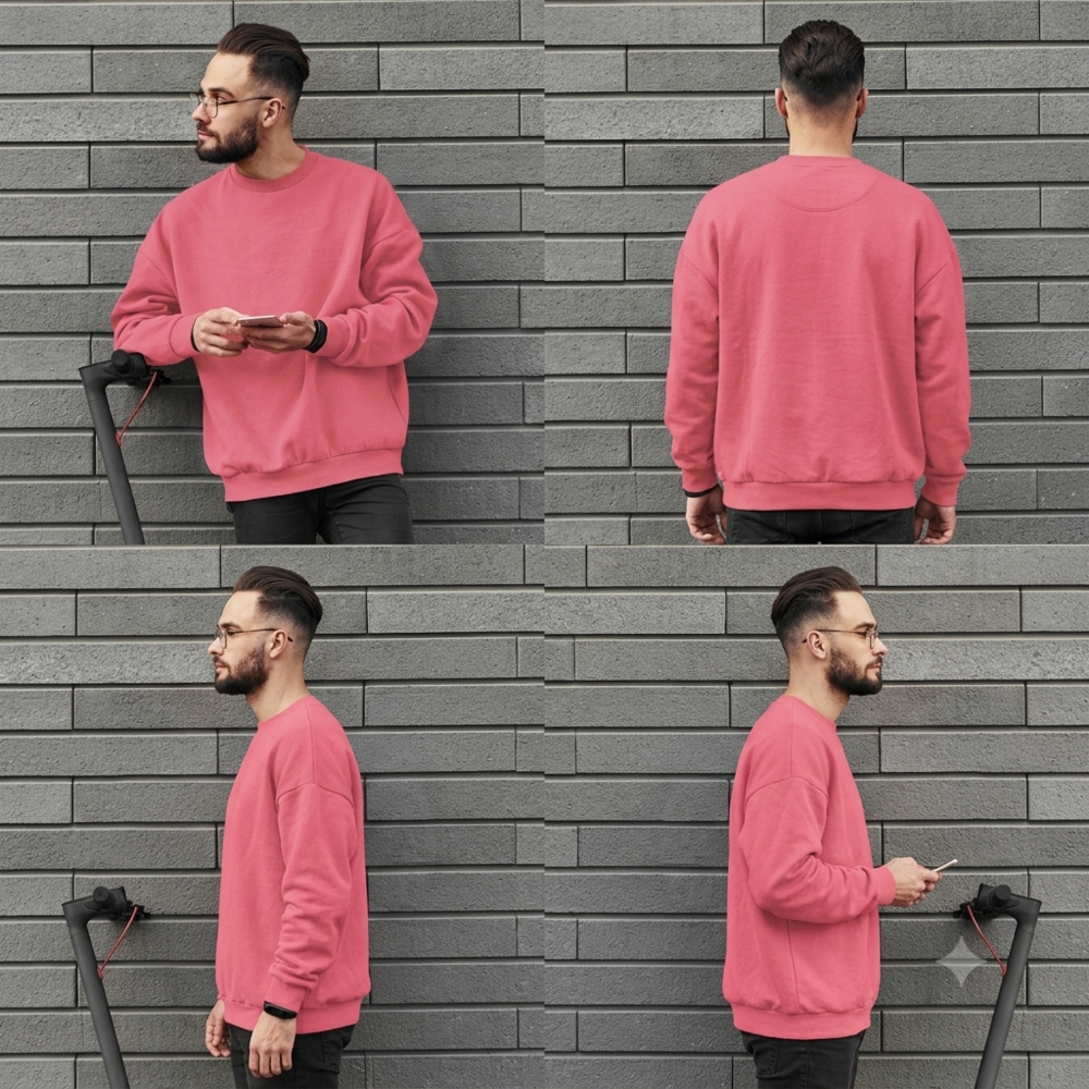 Plain Pink Sweatshirt - Design: Superior Print Finish