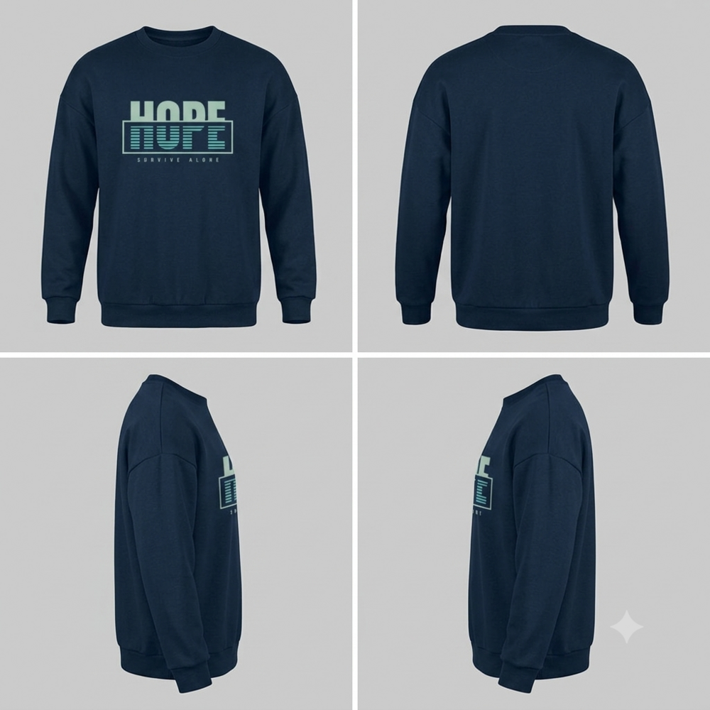 Hope Printed Green Sweatshirt - Color: Blue