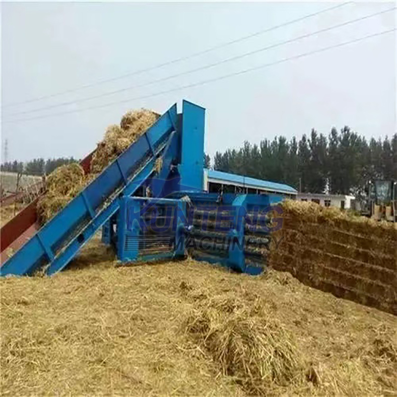 Agricultural waste crusher Green waste crusher baler machine Garbage packing machine Waste plastic baler machine