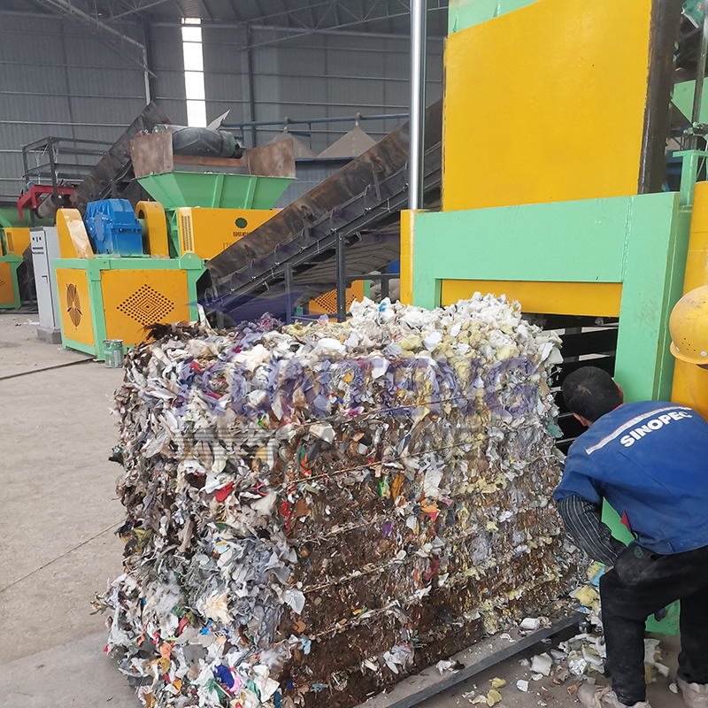 Agricultural waste crusher Green waste crusher baler machine Garbage packing machine Waste plastic baler machine