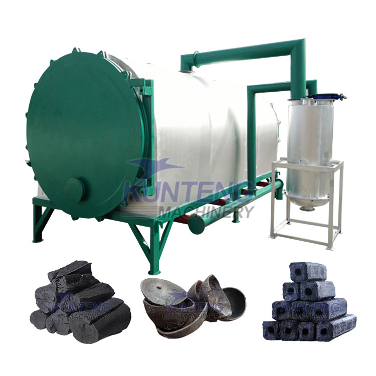 Wood Carbonization Equipment Horizontal Rice Husk Coconut Shell Carbonization Furnace Bamboo Charcoal Carbonization Furnace - Briquette Size: Customizable
