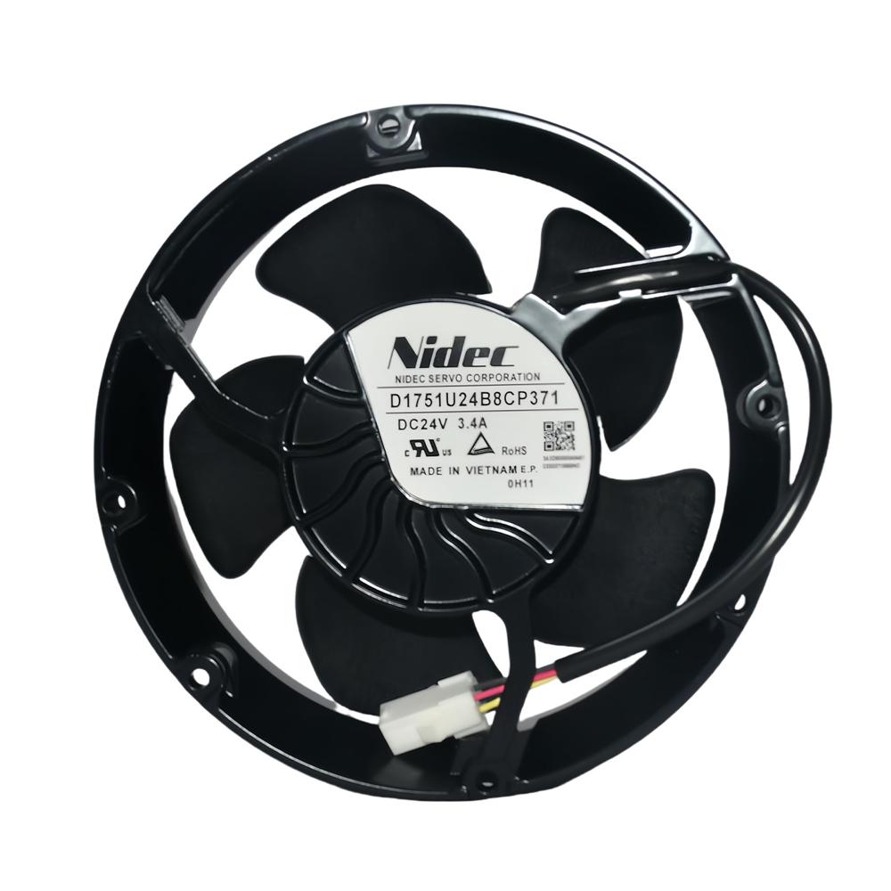 NIDEC D1751U24B8CP371 24V 3.4A 17251mm Electric Source Ball Bearing Industrial Plastic Blade Cooling Fan